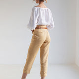 Linen blouse Bloom with tie neck