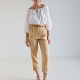 Linen blouse Bloom with tie neck