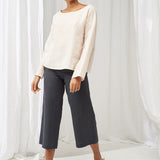 Linen boat neck top with long sleeves Bruno