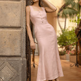 Linen bodice trumpet dress Valery