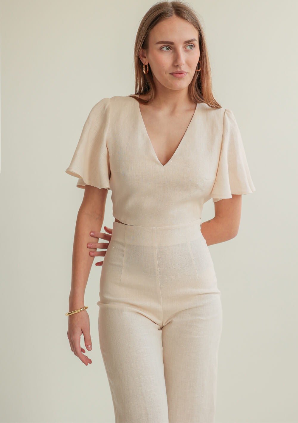 Linen bridesmaid blouse Halley