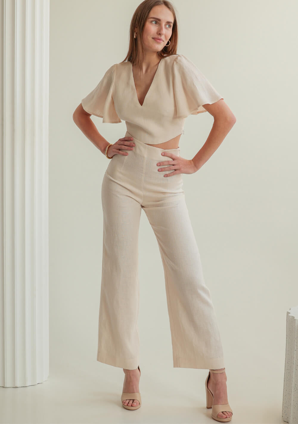 Linen bridesmaid blouse Halley