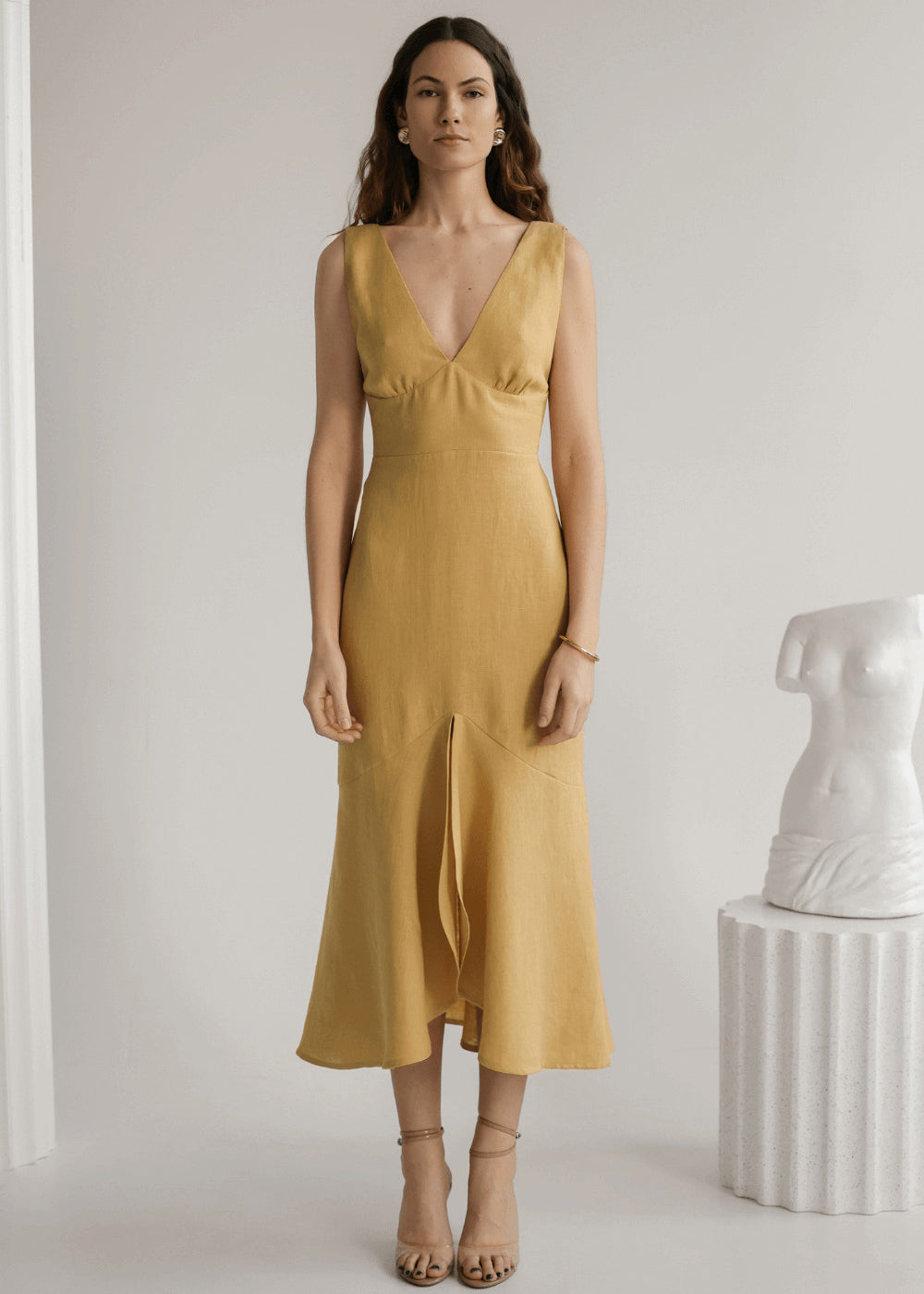 Linen bridesmaid dress Crystal