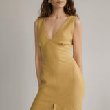 Linen bridesmaid dress Crystal