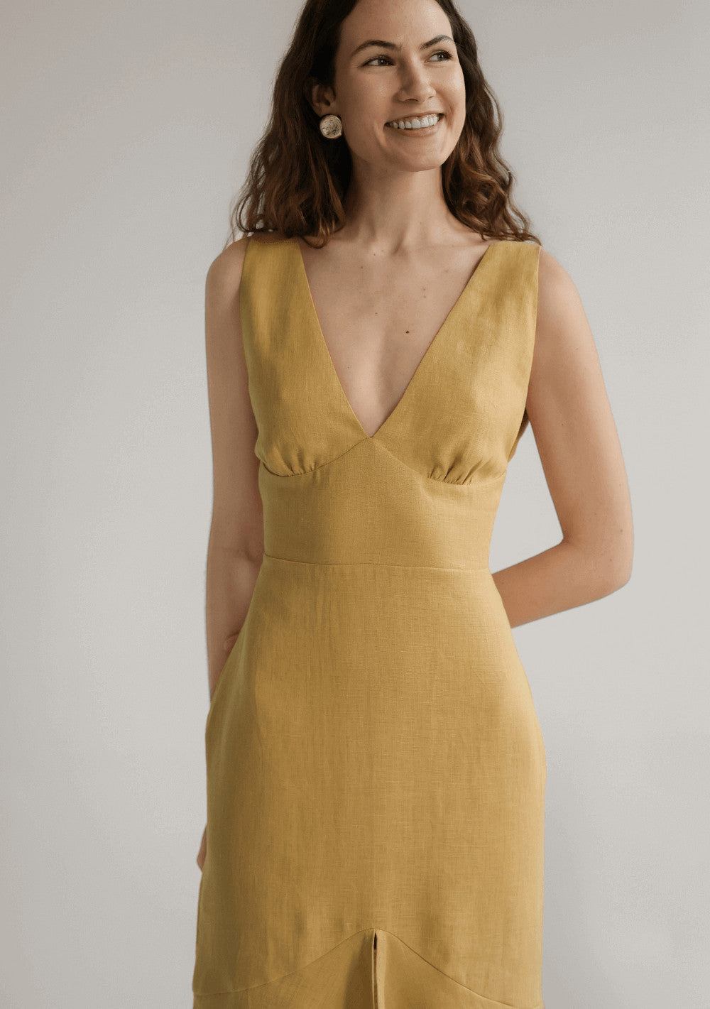 Linen bridesmaid dress Crystal
