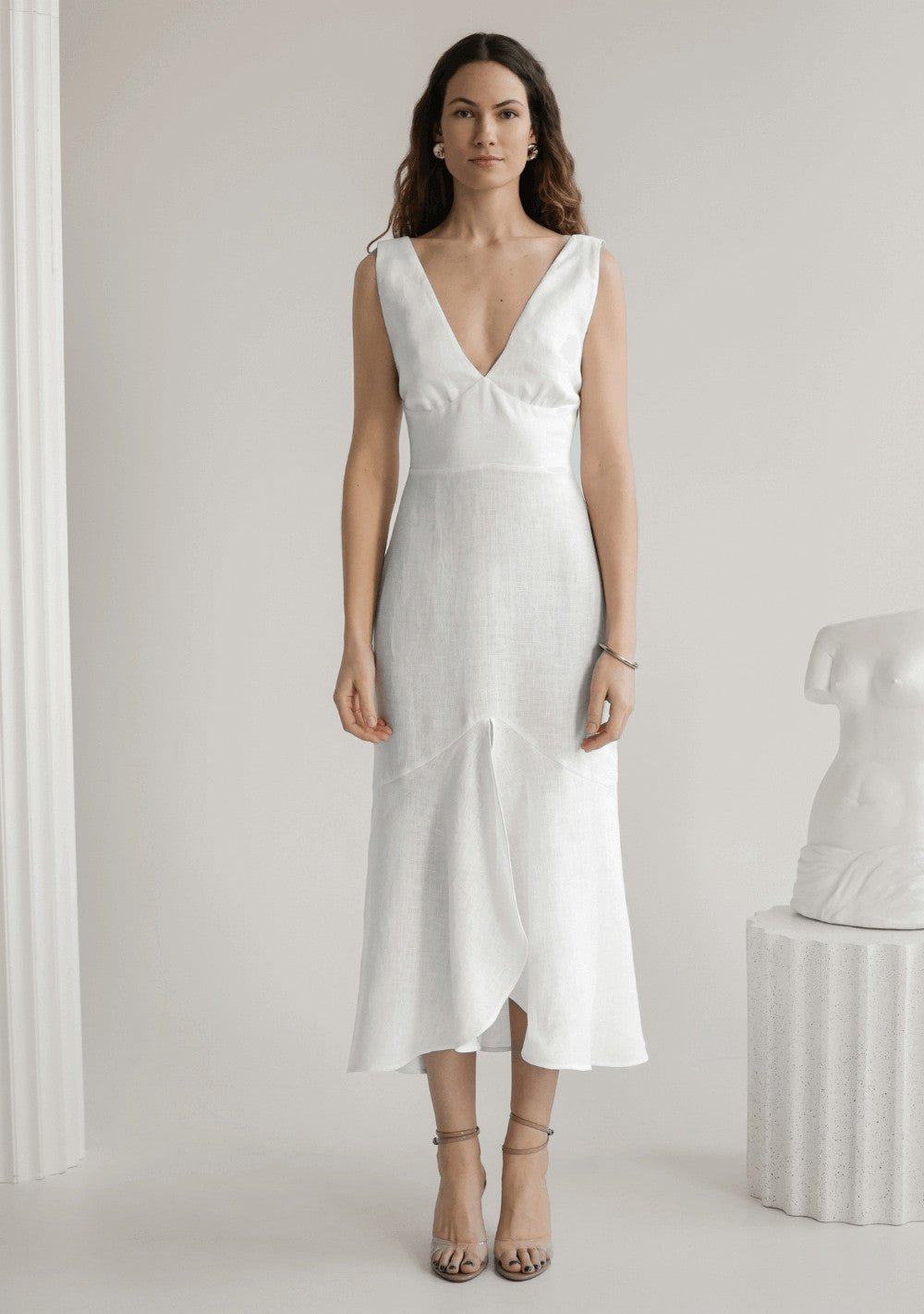 Linen bridesmaid dress Crystal