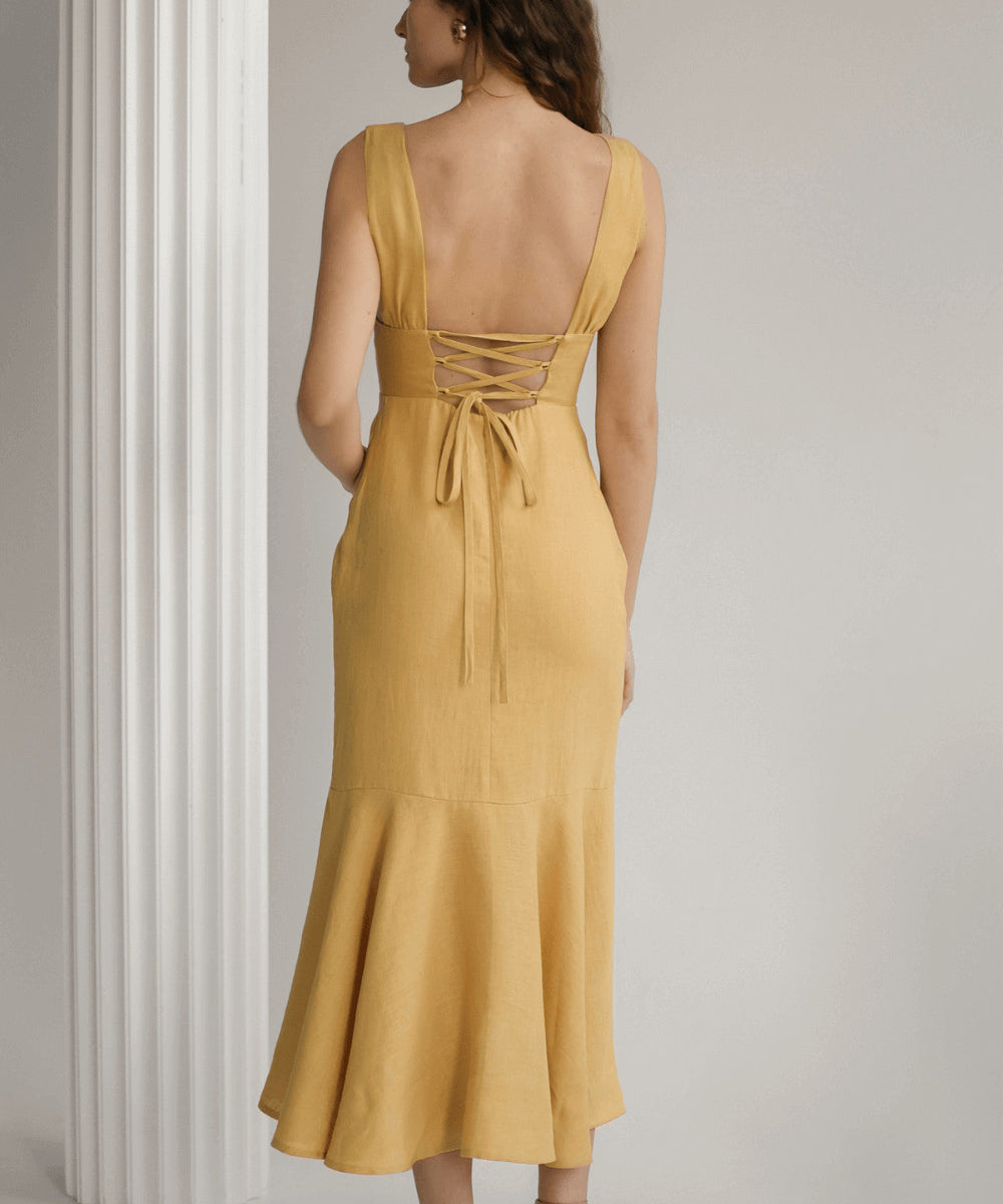 Linen bridesmaid dress Crystal