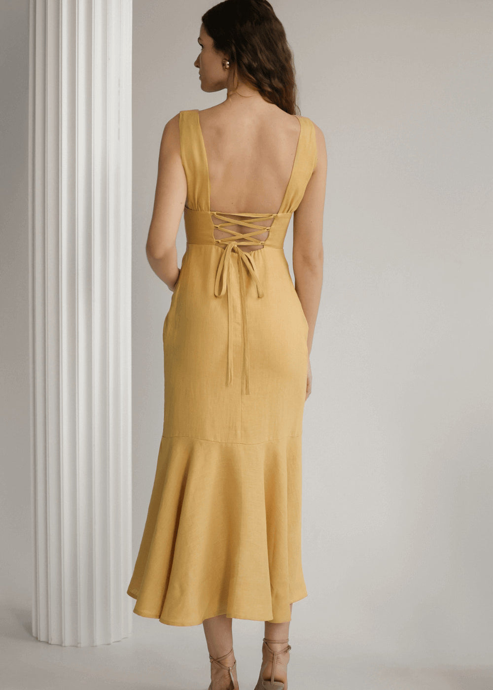 Linen bridesmaid dress Crystal