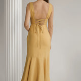 Linen bridesmaid dress Crystal