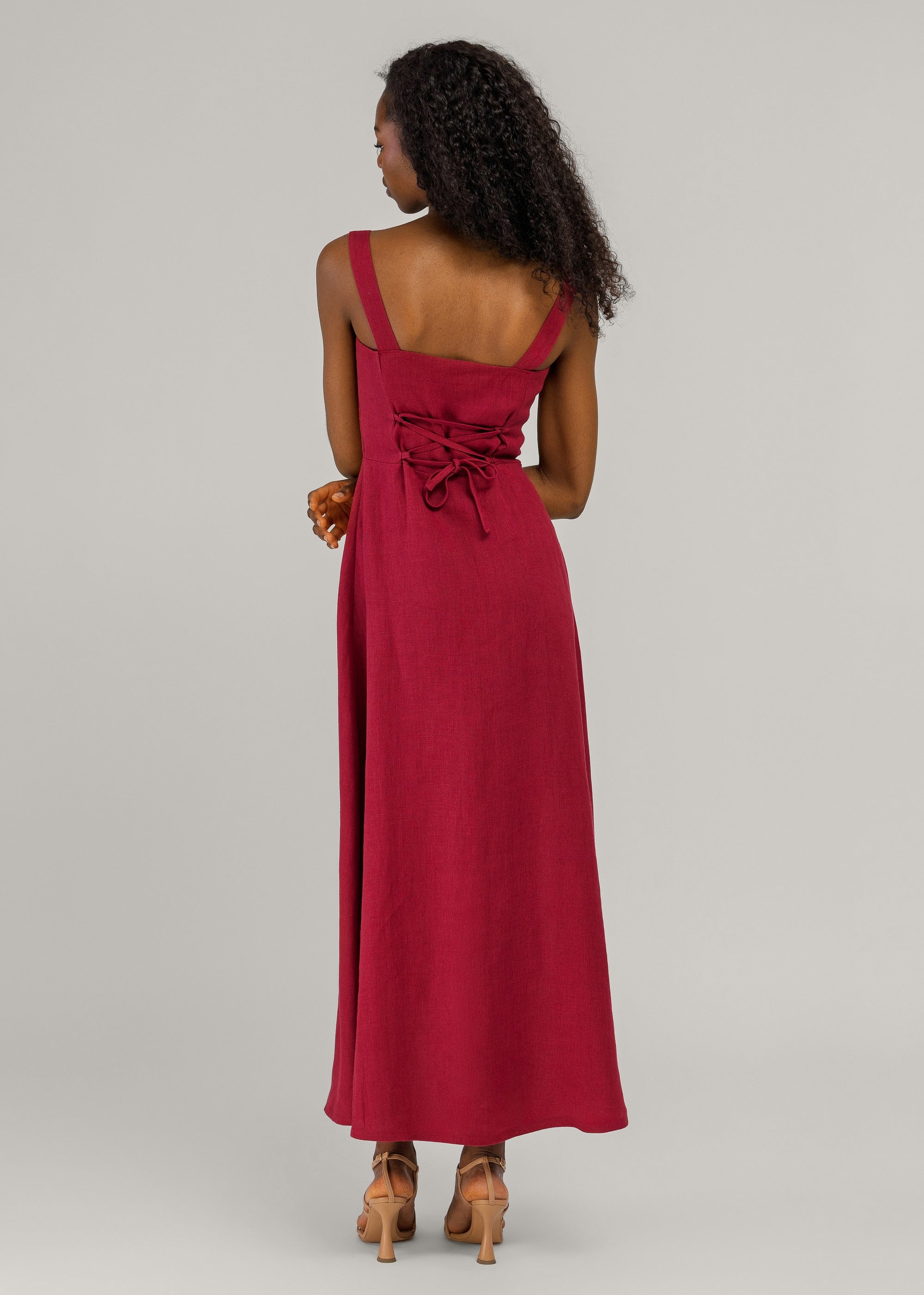 Linen bustier maxi dress Audrey