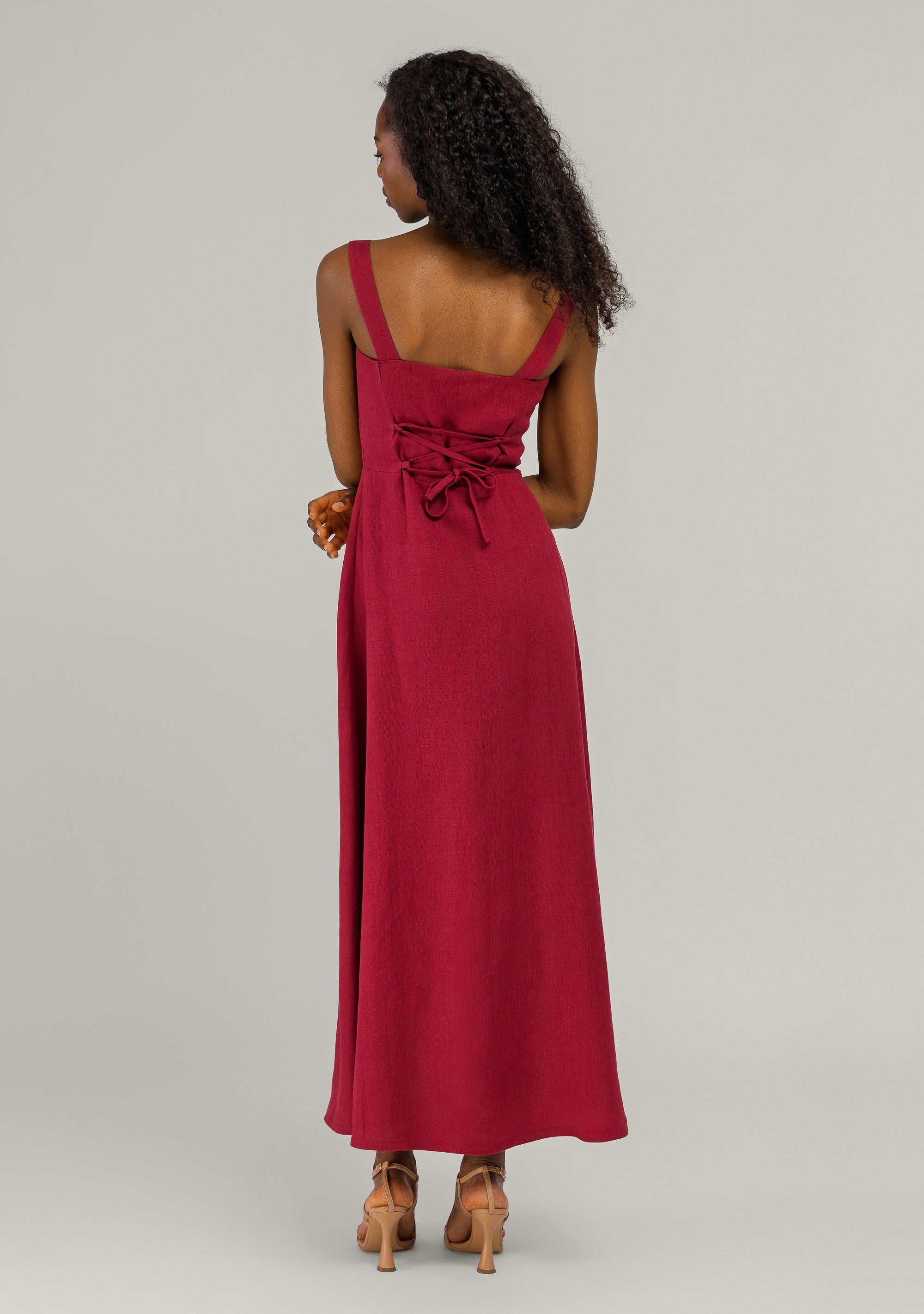 Linen bustier maxi dress Audrey
