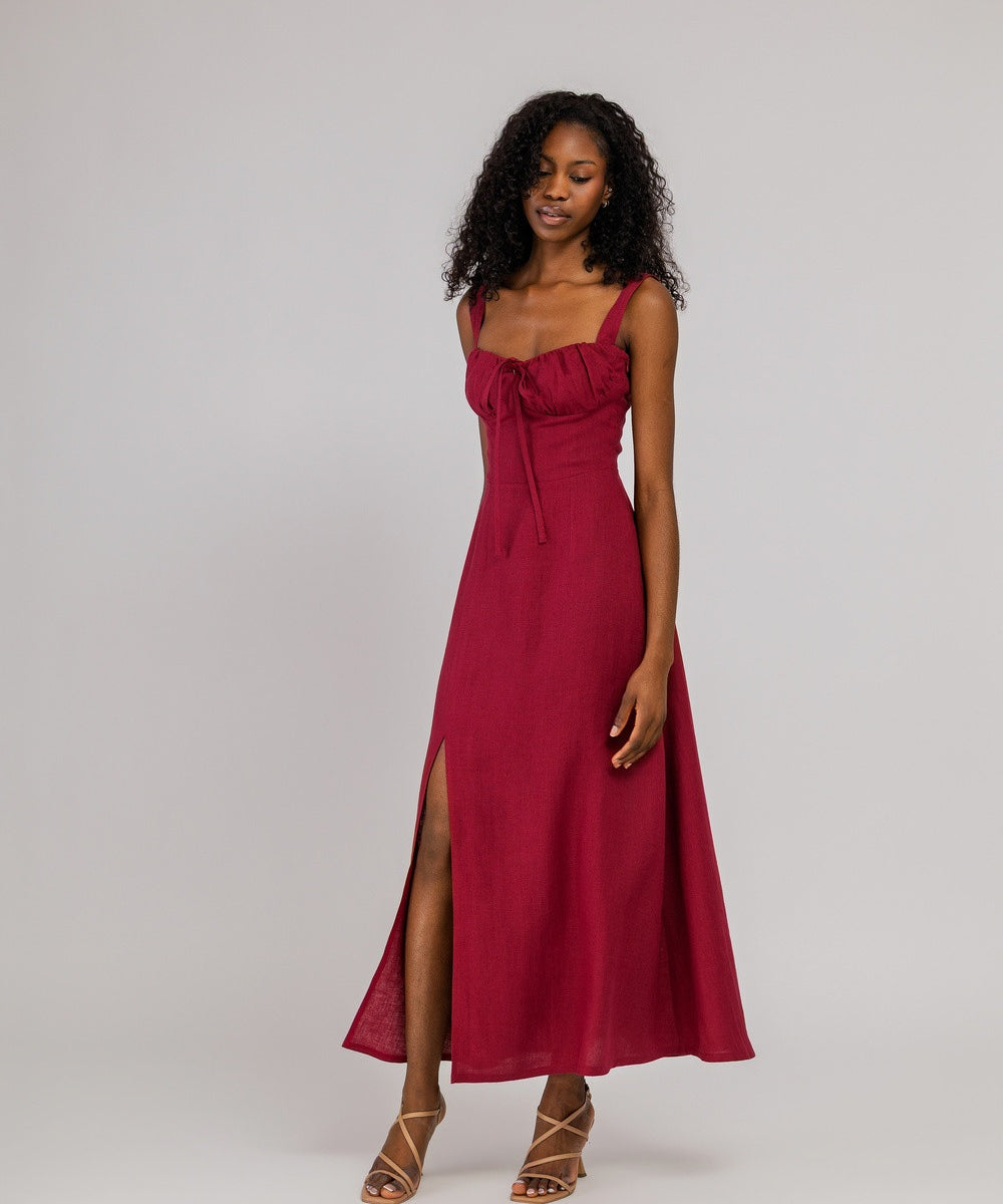 Linen bustier maxi dress Audrey