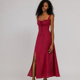 Linen bustier maxi dress Audrey