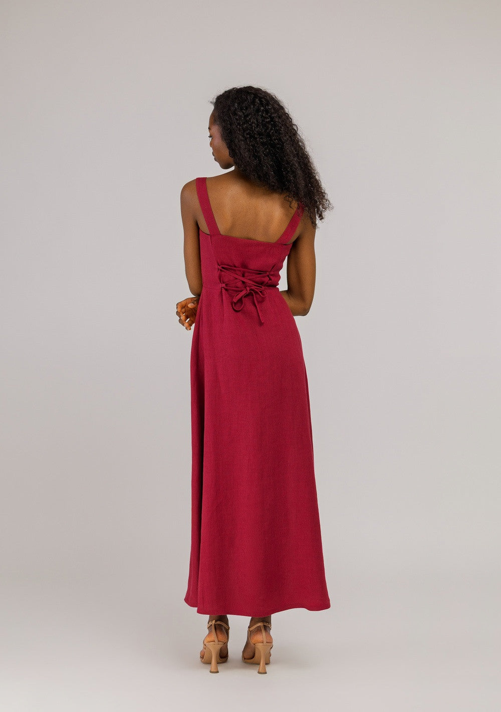 Linen bustier maxi dress Audrey