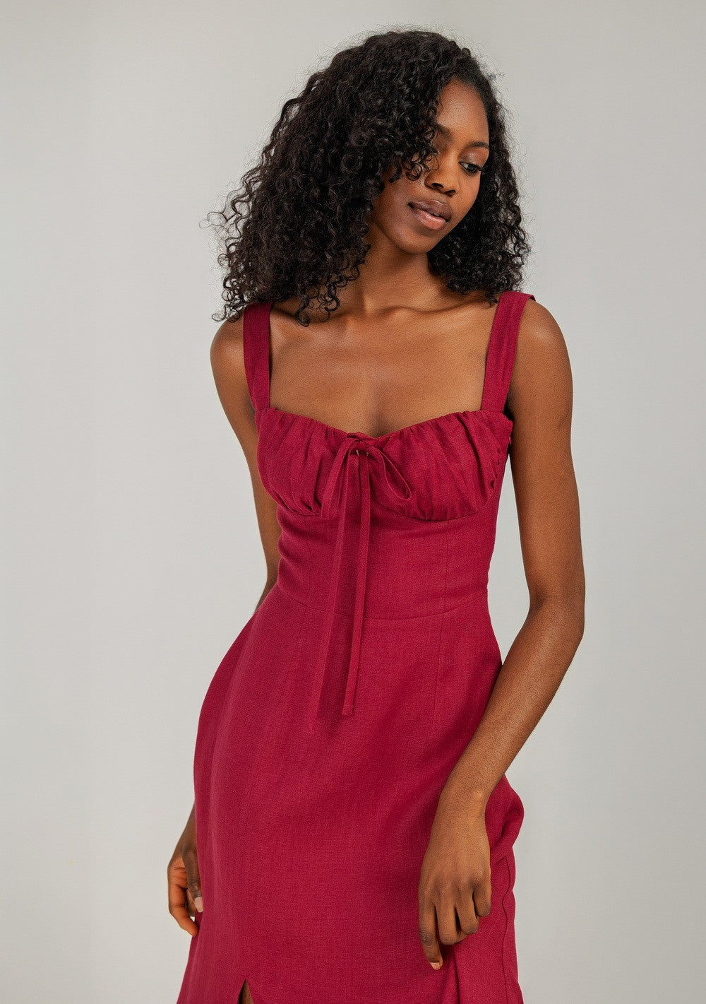 Linen bustier maxi dress Audrey