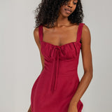 Linen bustier maxi dress Audrey