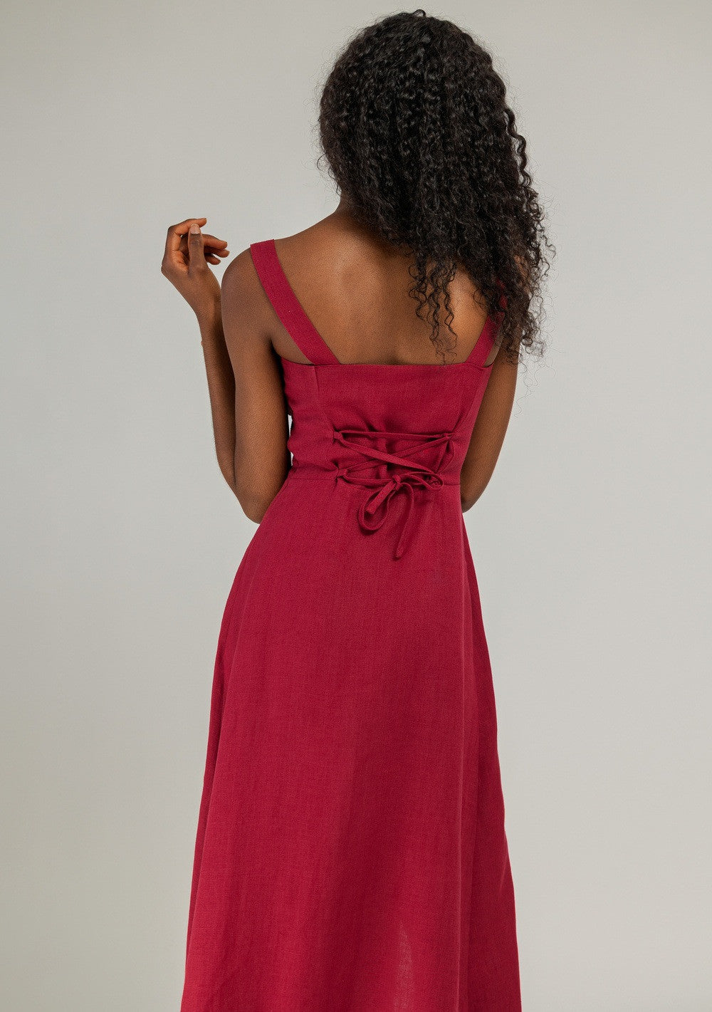 Linen bustier maxi dress Audrey