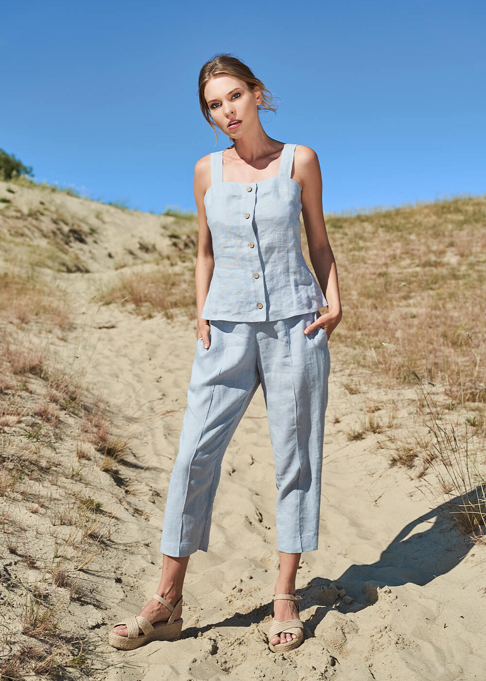 Linen cami top Ava