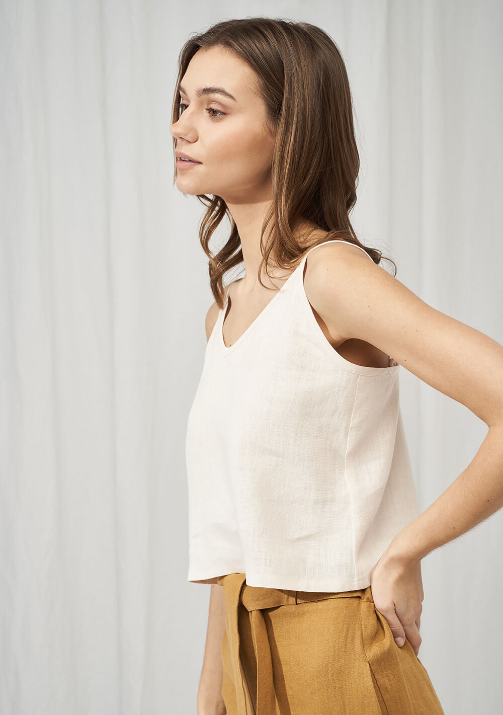 Linen crop top Ivy