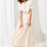 Linen circle skirt Wavy in maxi length