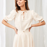Linen circle skirt Wavy in maxi length