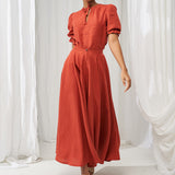 Linen circle skirt Wavy in maxi length