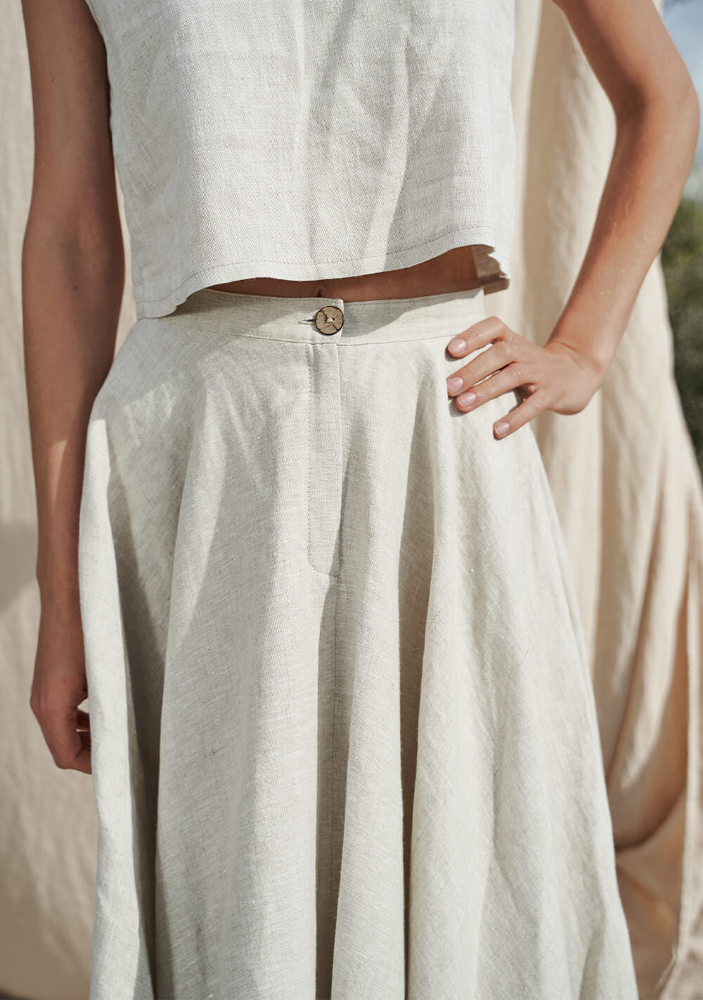 Linen circle skirt Wavy