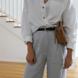 Linen collar shirt Amber