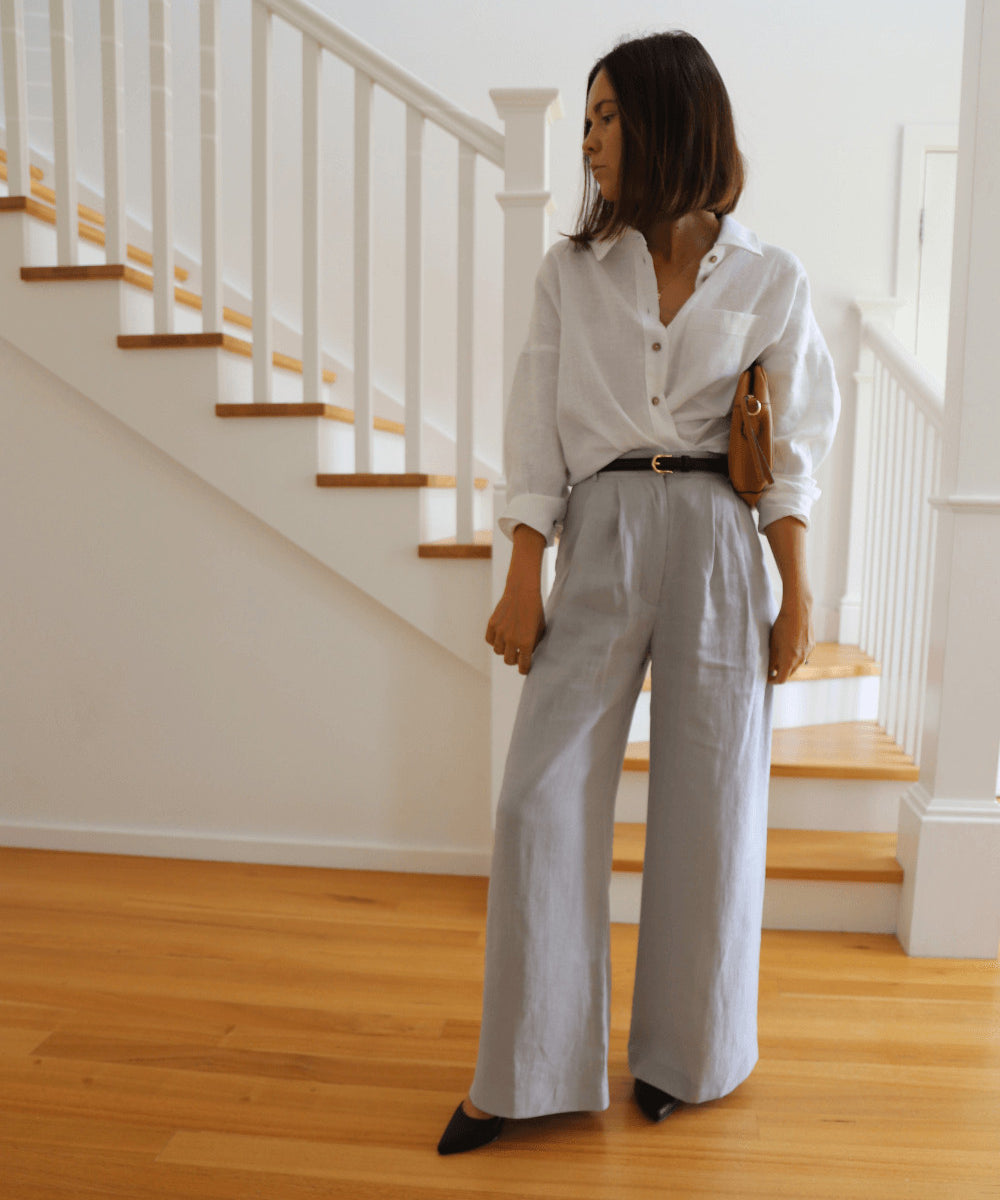 Linen collar shirt Amber