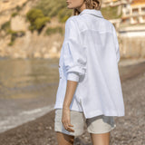 Linen collar shirt Amber