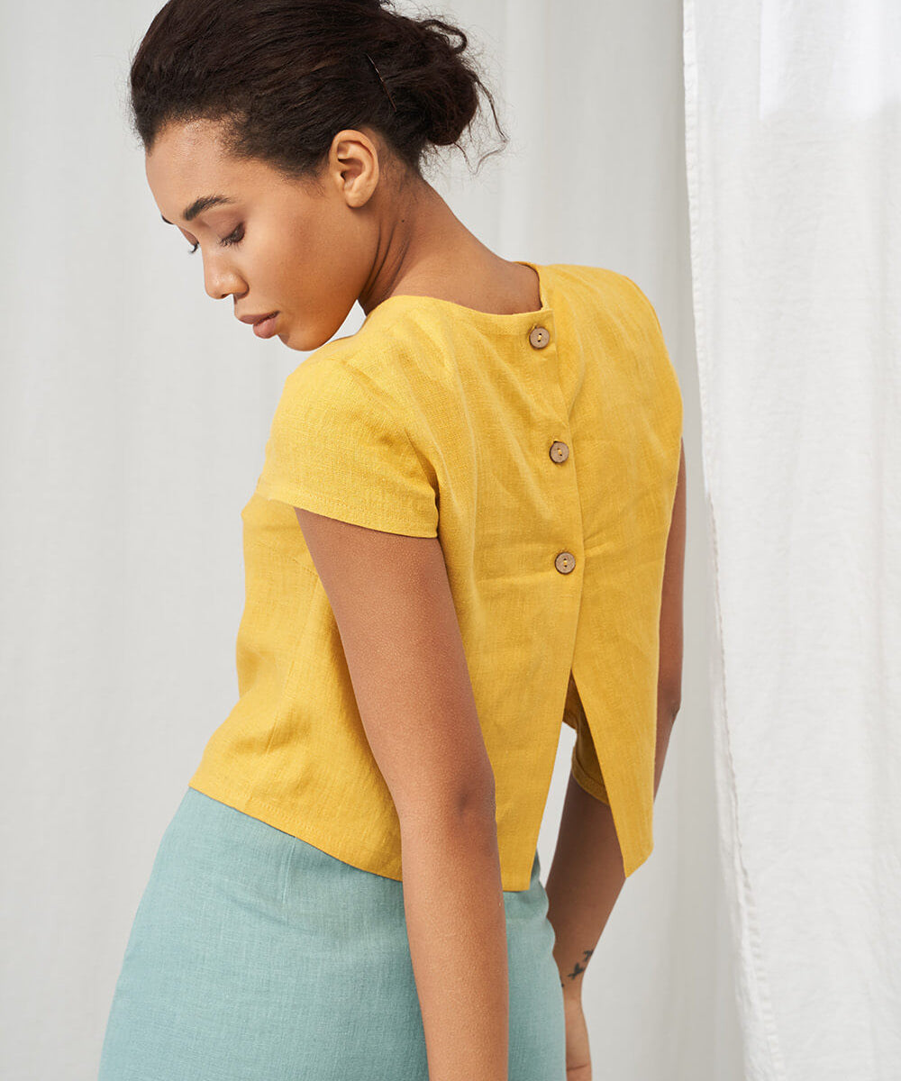 Linen crop top Amelia