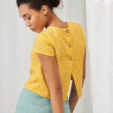 Linen crop top Amelia