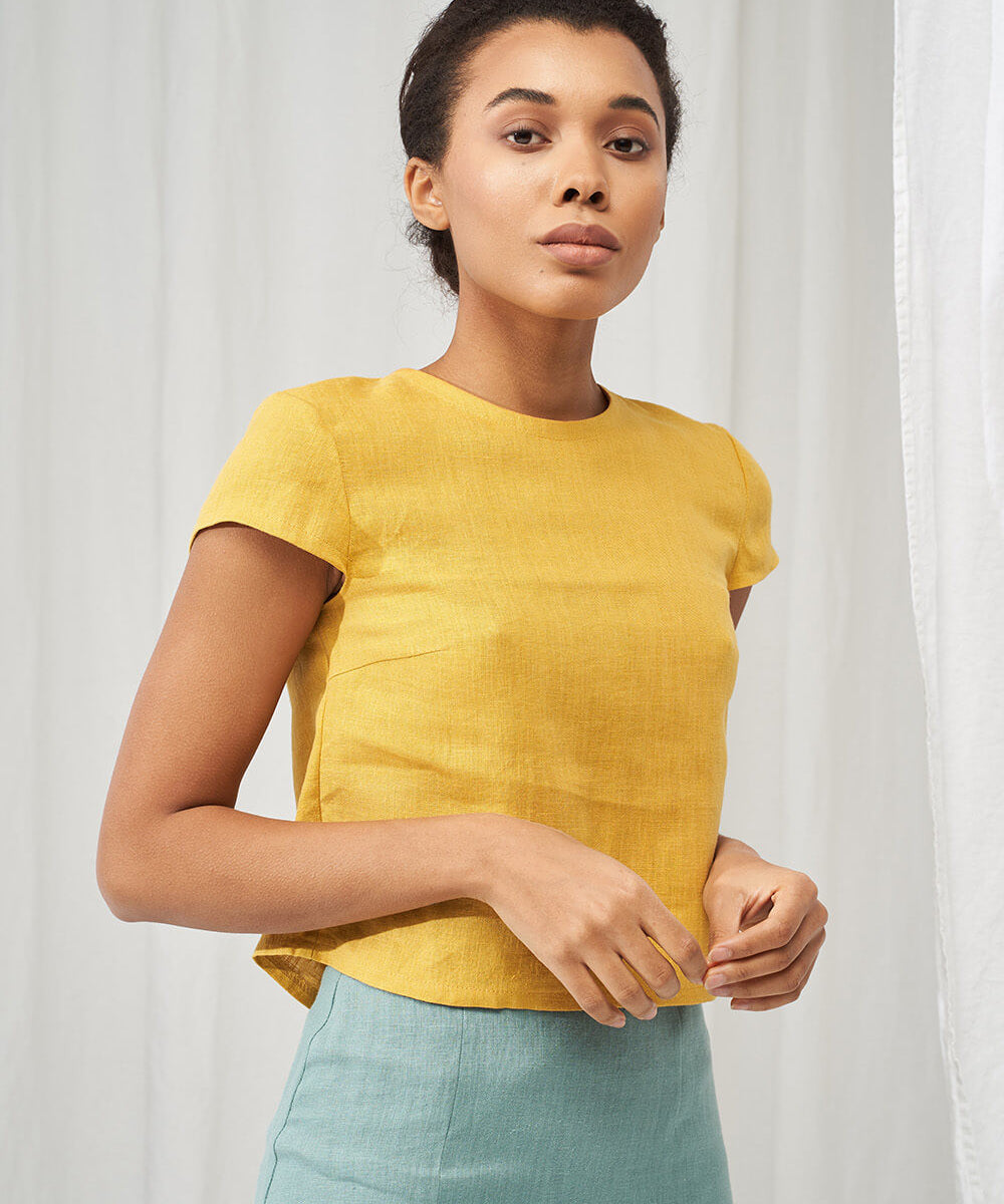 Linen crop top Amelia