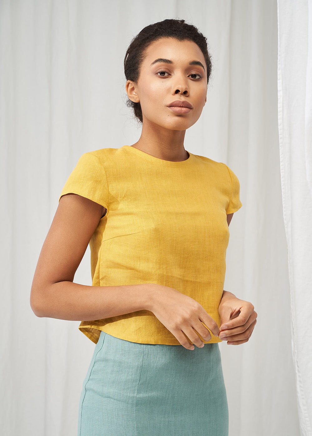 Linen crop top Amelia