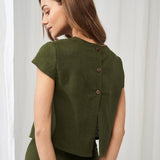 Linen crop top Amelia