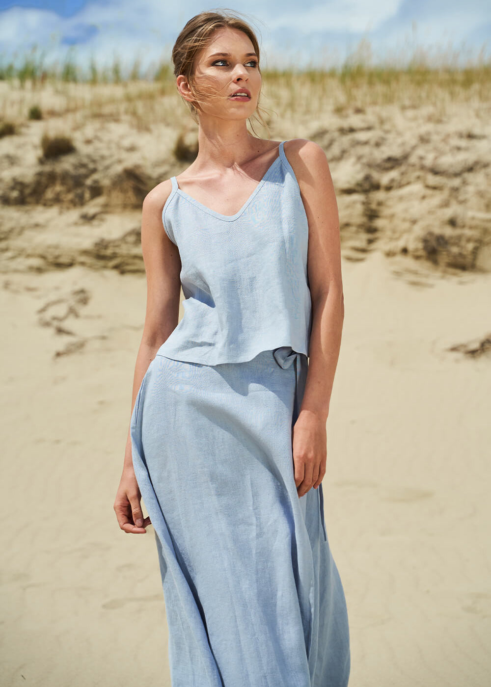 Linen crop top Ivy