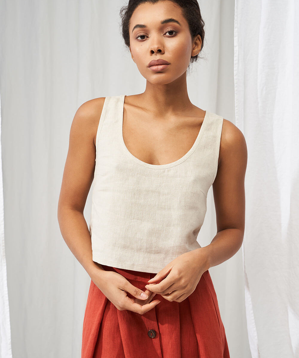 Linen crop top Stella