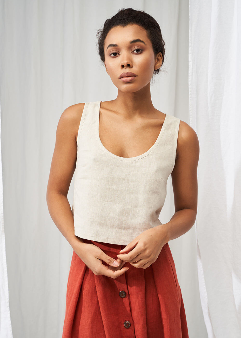 Linen crop top Stella