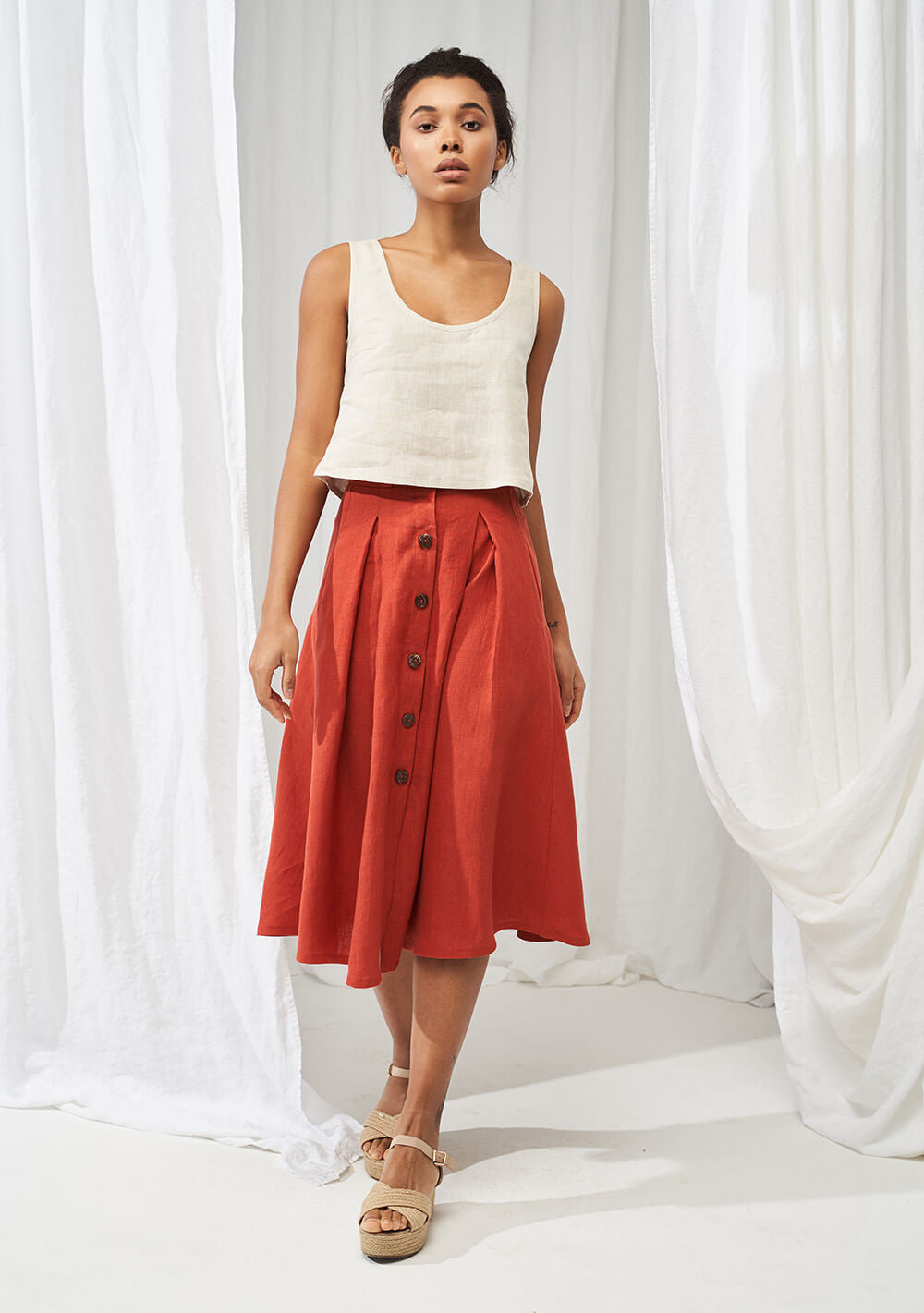 Linen crop top Stella