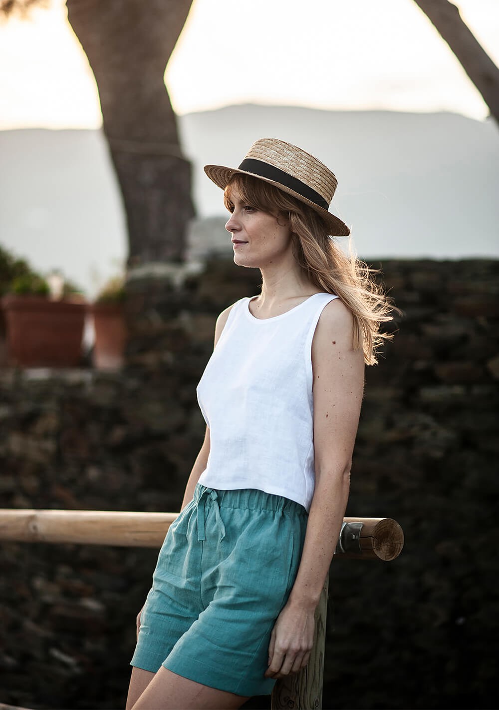 Linen crop top Leigh