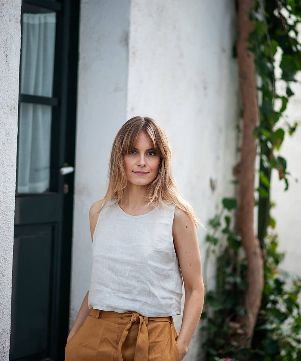 Linen crop top Leigh