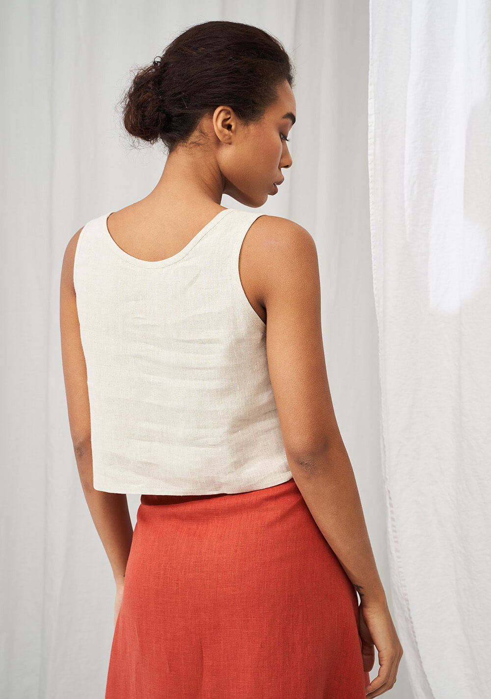 Linen crop top Stella