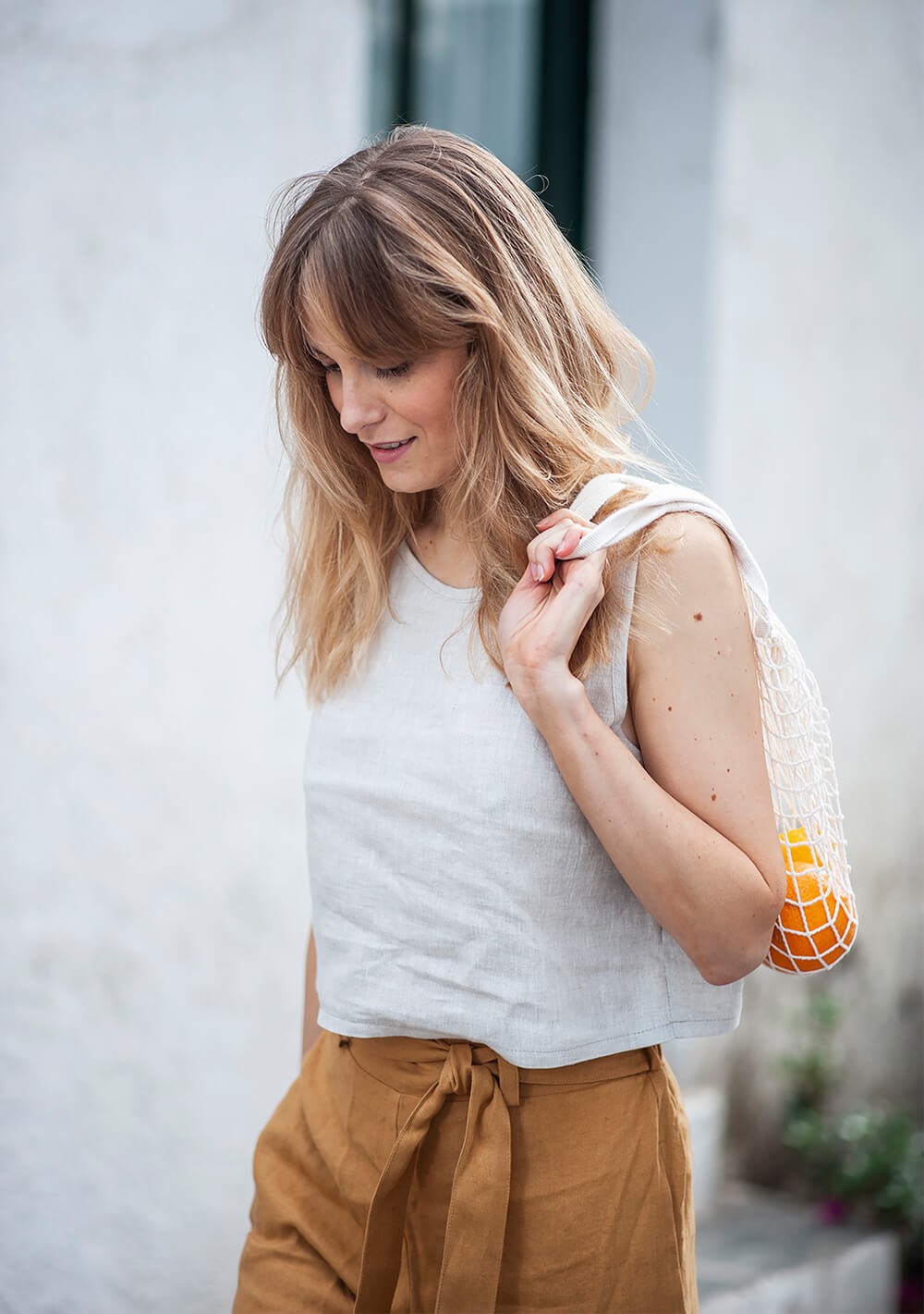 Linen crop top Leigh