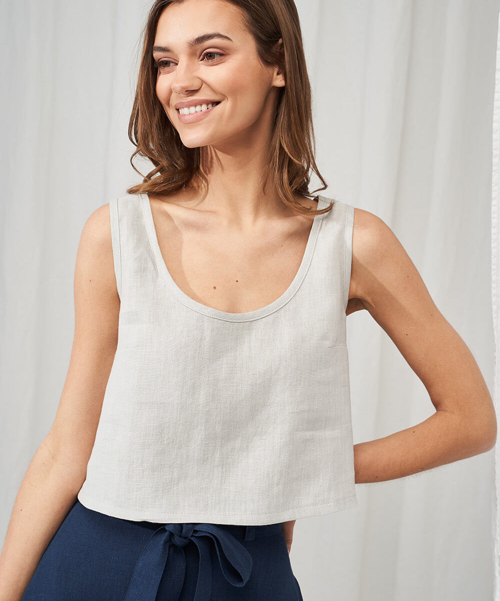 Linen crop top Stella