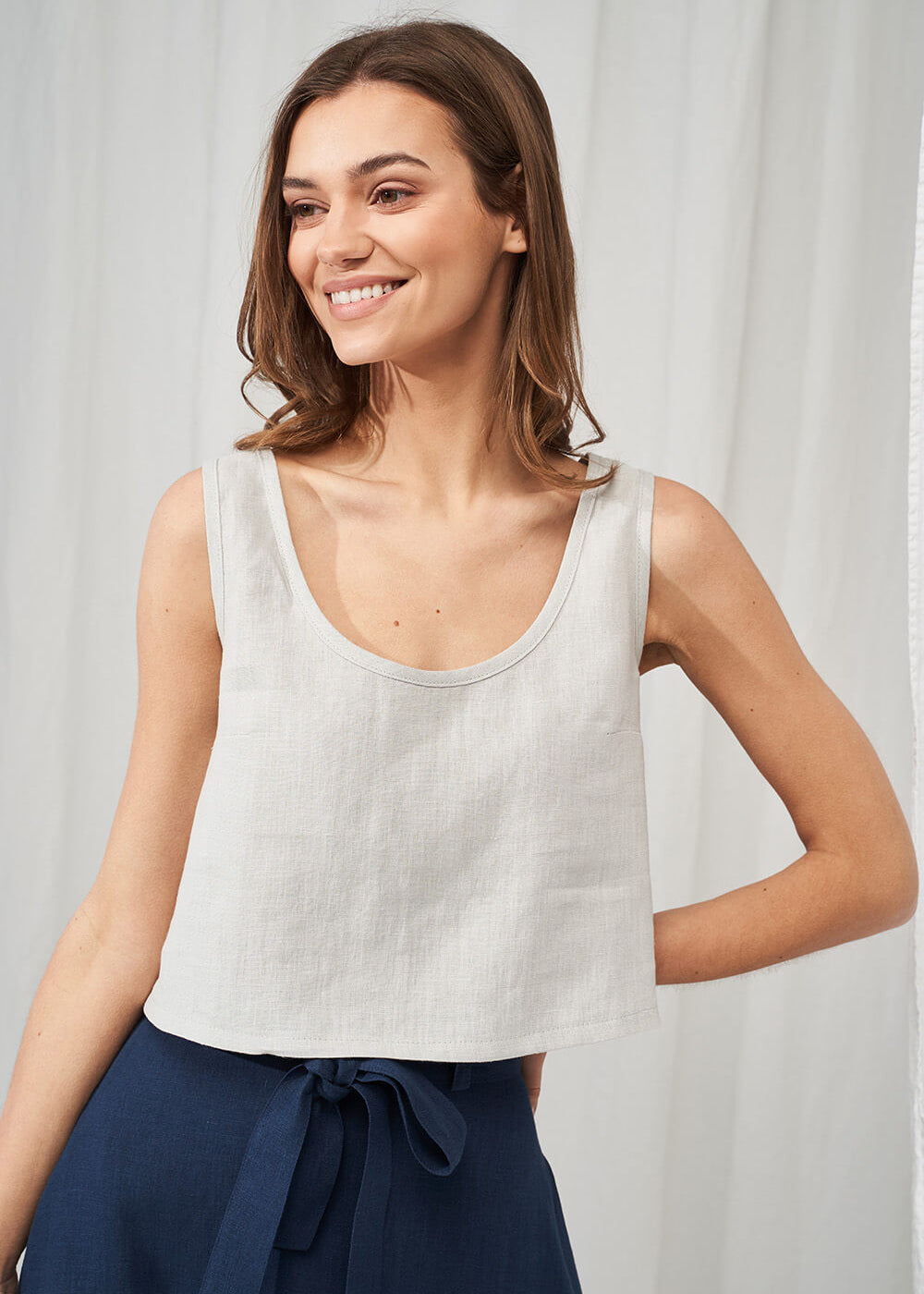 Linen crop top Stella