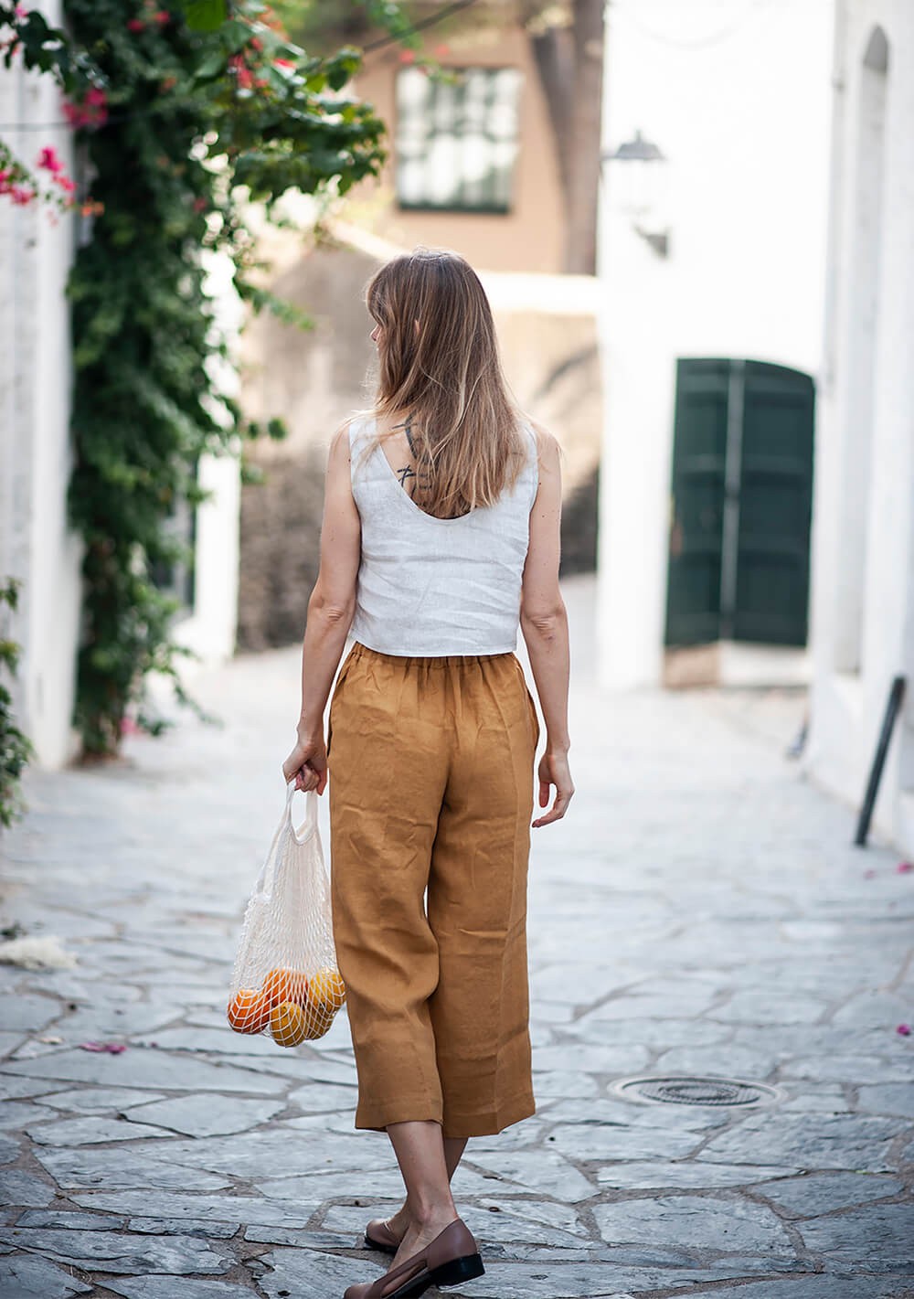 Linen crop top Leigh