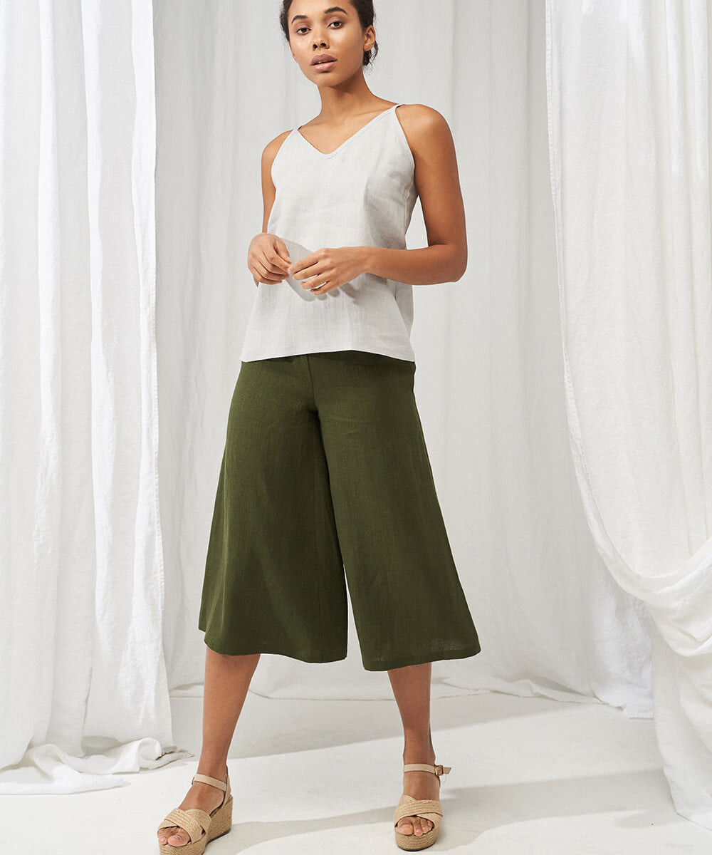 Linen culotte pants Sienna
