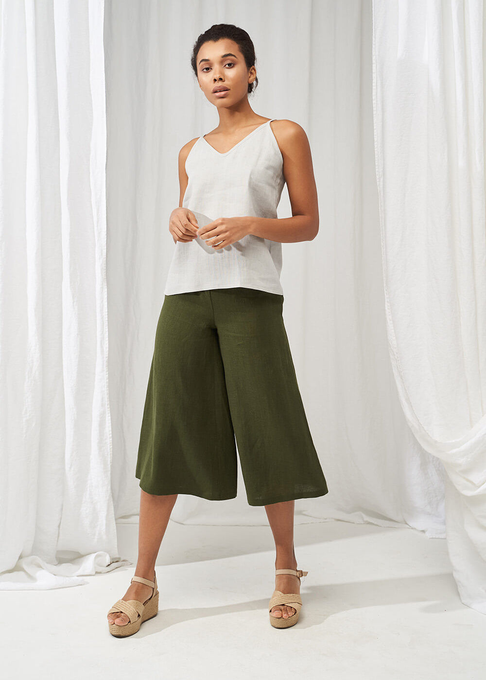Linen culotte pants Sienna