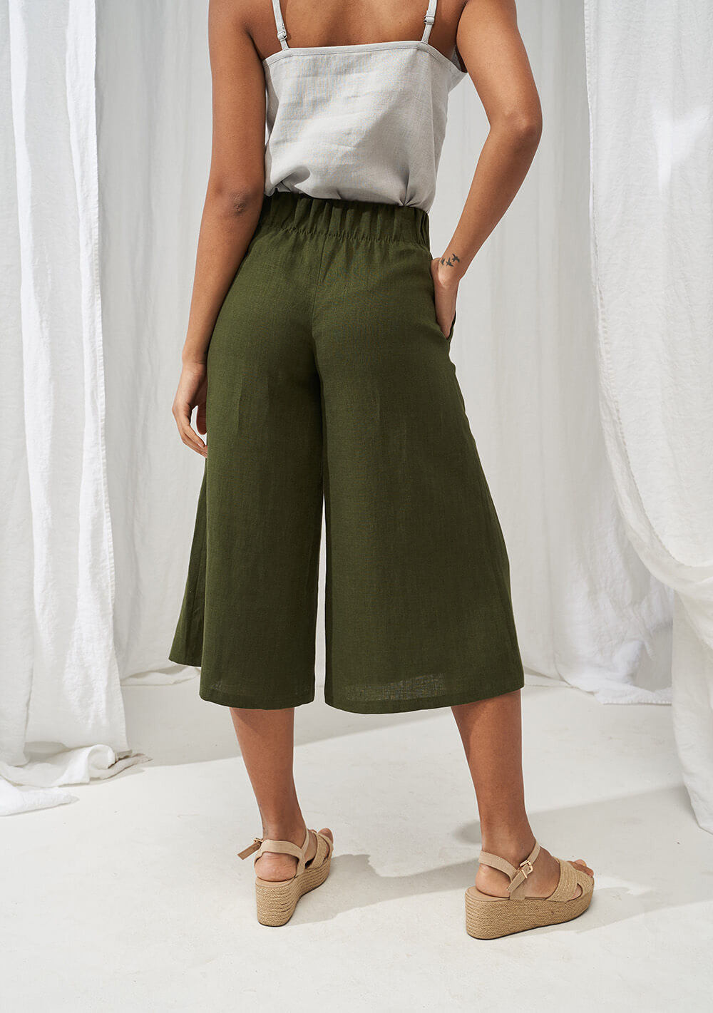 Linen culotte pants Sienna