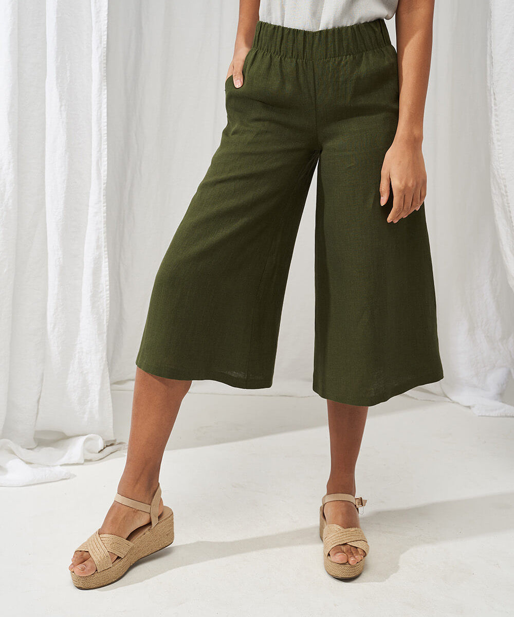 Linen culotte pants Sienna